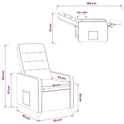 Recliner Chair Black 65 x 93 x 102 cm Fabric