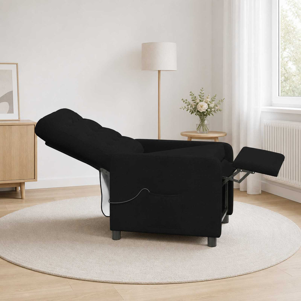 Recliner Massage Chair Black 65 x 93 x 102 cm Fabric