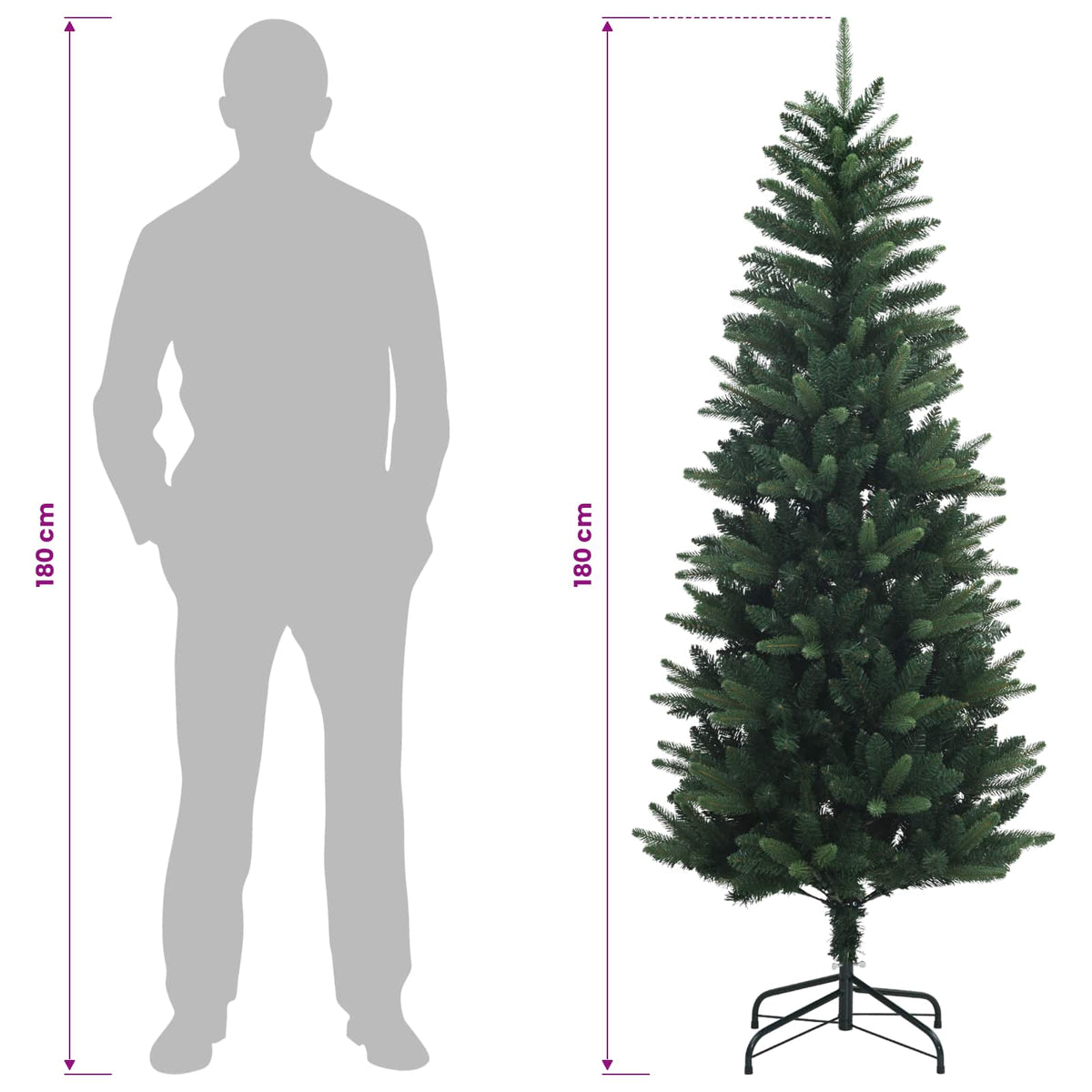 Artificial Hinged Christmas Tree 180 cm PVC Green