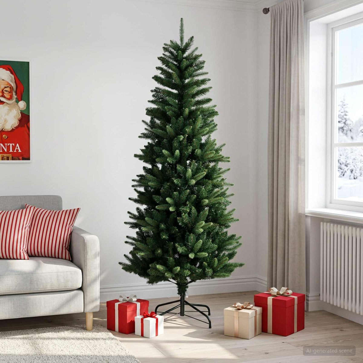 Artificial Hinged Christmas Tree 210 cm PVC Green