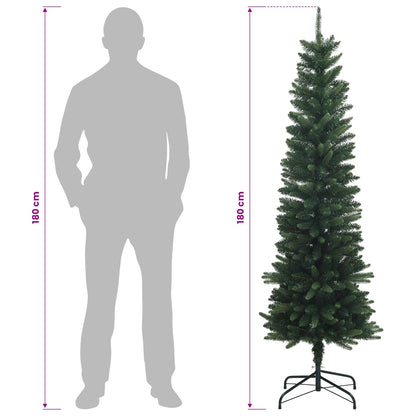 Artificial Slim Christmas Tree 180 cm PE and PVC Green