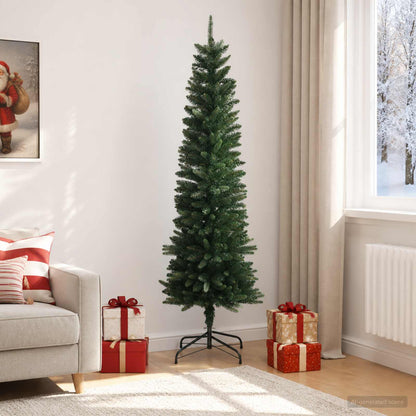 Artificial Slim Christmas Tree 210 cm PE and PVC Green