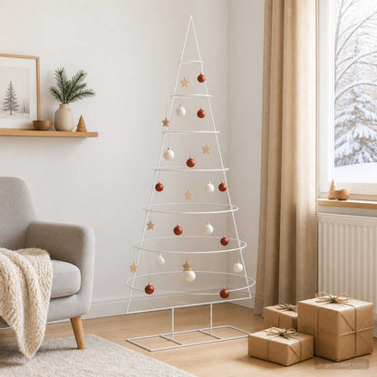 Metal Christmas Tree with Stand KUOPIO 210 cm Steel White