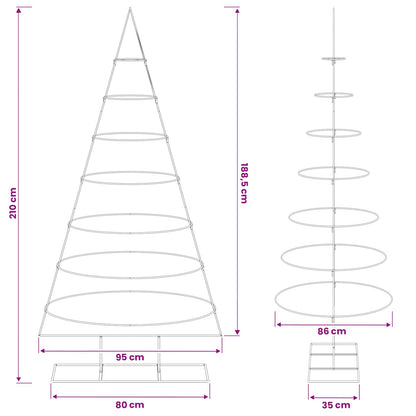 Metal Christmas Tree with Stand KUOPIO 210 cm Steel White