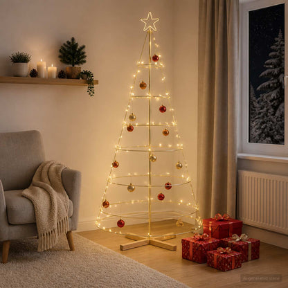 Metal Christmas Tree with Stand KUOPIO 180 cm Steel Gold
