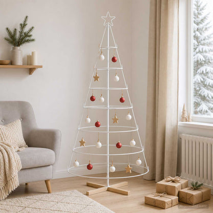 Metal Christmas Tree with Stand KUOPIO 180 cm Steel White