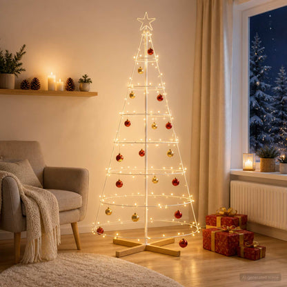 Metal Christmas Tree with Stand KUOPIO 180 cm Steel White