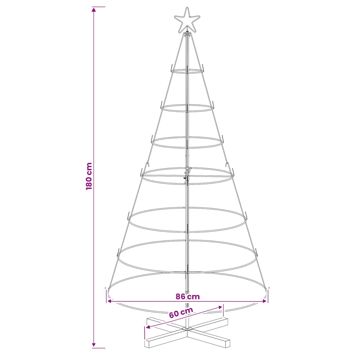 Metal Christmas Tree with Stand KUOPIO 180 cm Steel White