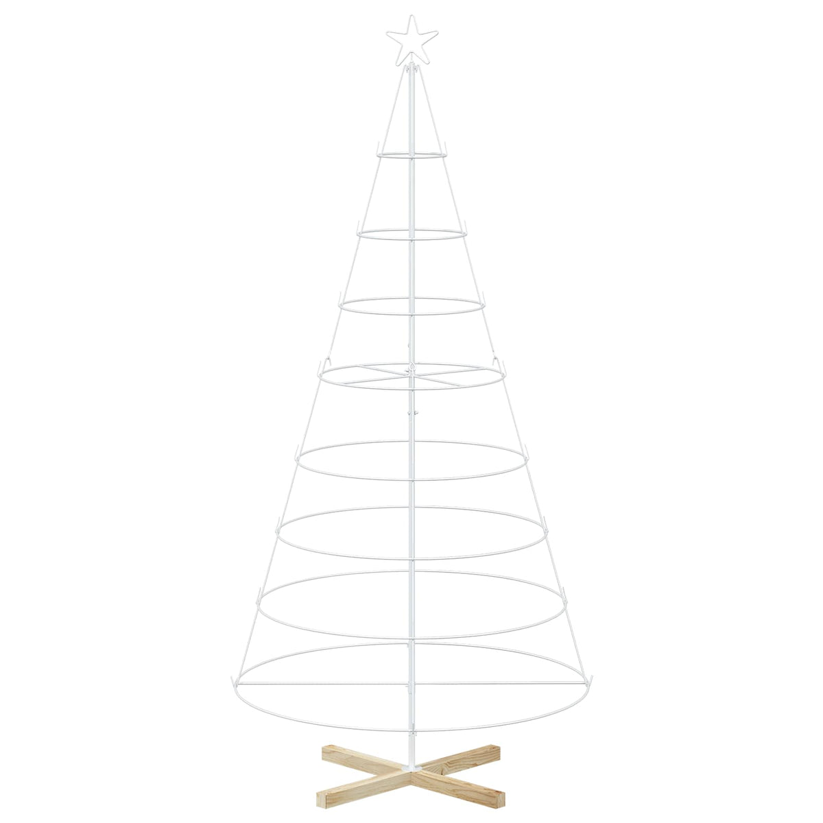 Metal Christmas Tree with Ring Stand KUOPIO 210 cm Steel White