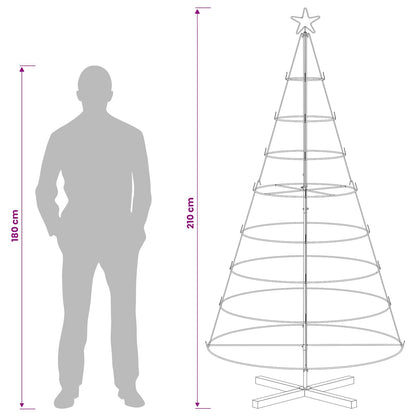 Metal Christmas Tree with Ring Stand KUOPIO 210 cm Steel White