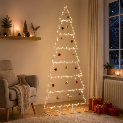 Metal Christmas Tree with Stand KUOPIO 210 cm Steel White