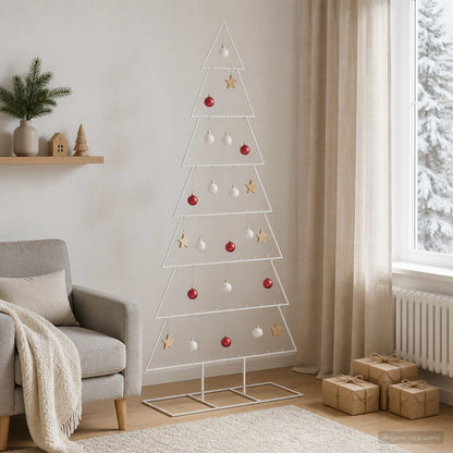 Metal Christmas Tree with Stand KUOPIO 210 cm Steel White