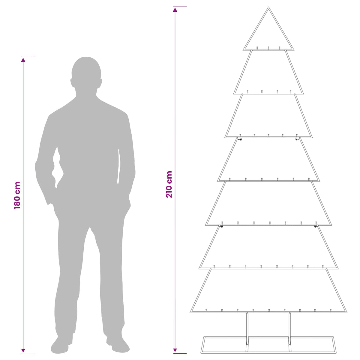 Metal Christmas Tree with Stand KUOPIO 210 cm Steel White