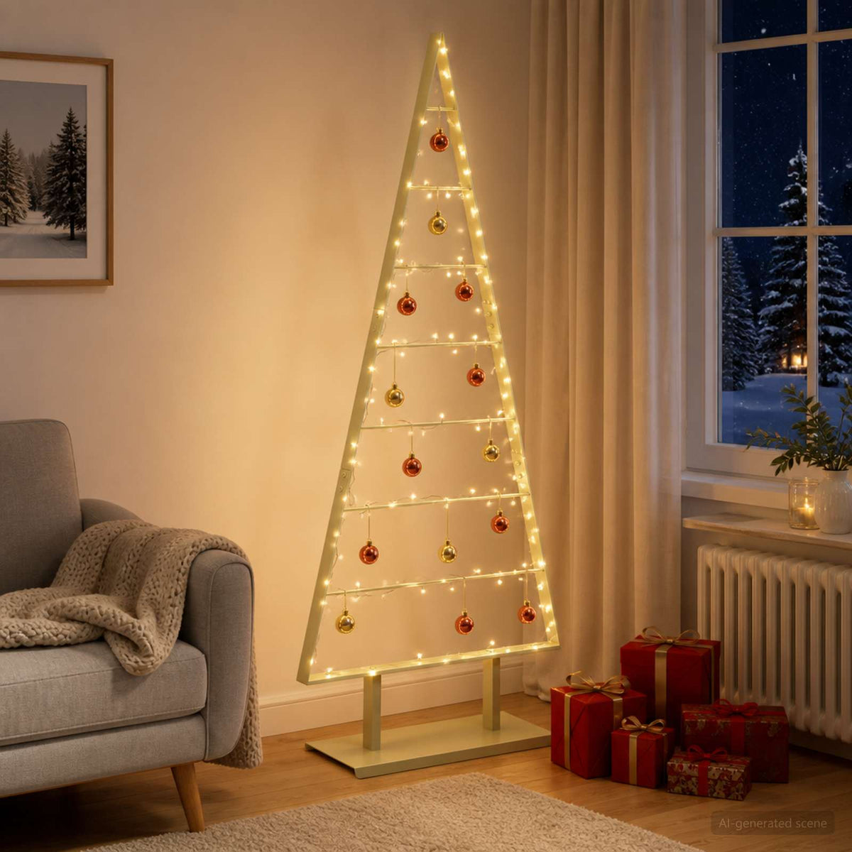 Metal Christmas Tree with Stand KUOPIO 150 cm Steel Gold
