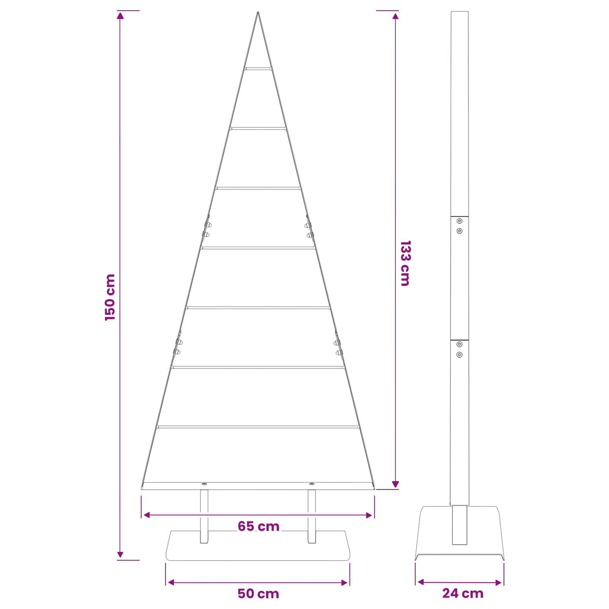 Metal Christmas Tree with Stand KUOPIO 150 cm Steel Gold