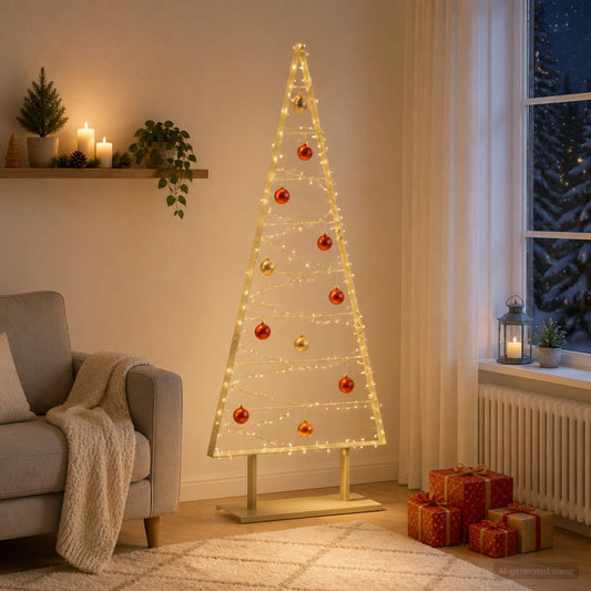 Metal Christmas Tree with Triangle Stand KUOPIO 180 cm Steel