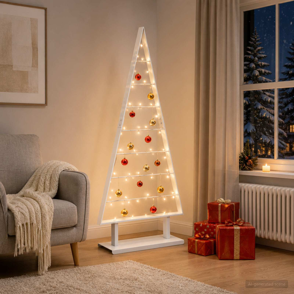 Metal Christmas Tree with Stand KUOPIO 125 cm Steel White