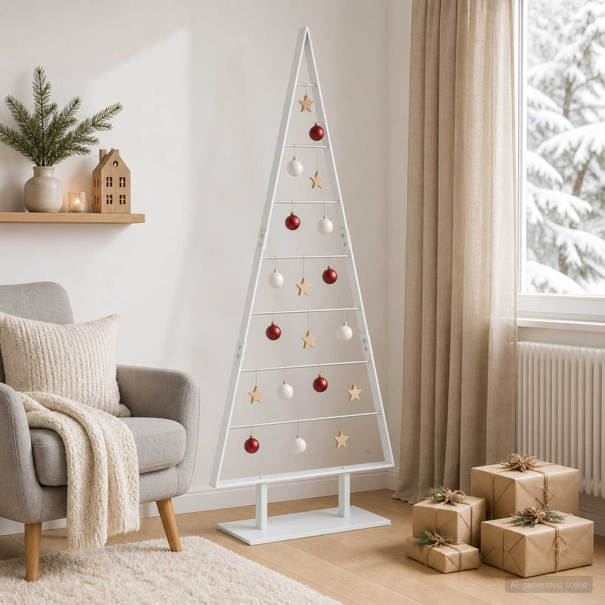 Metal Christmas Tree with Stand KUOPIO 150 cm Steel White