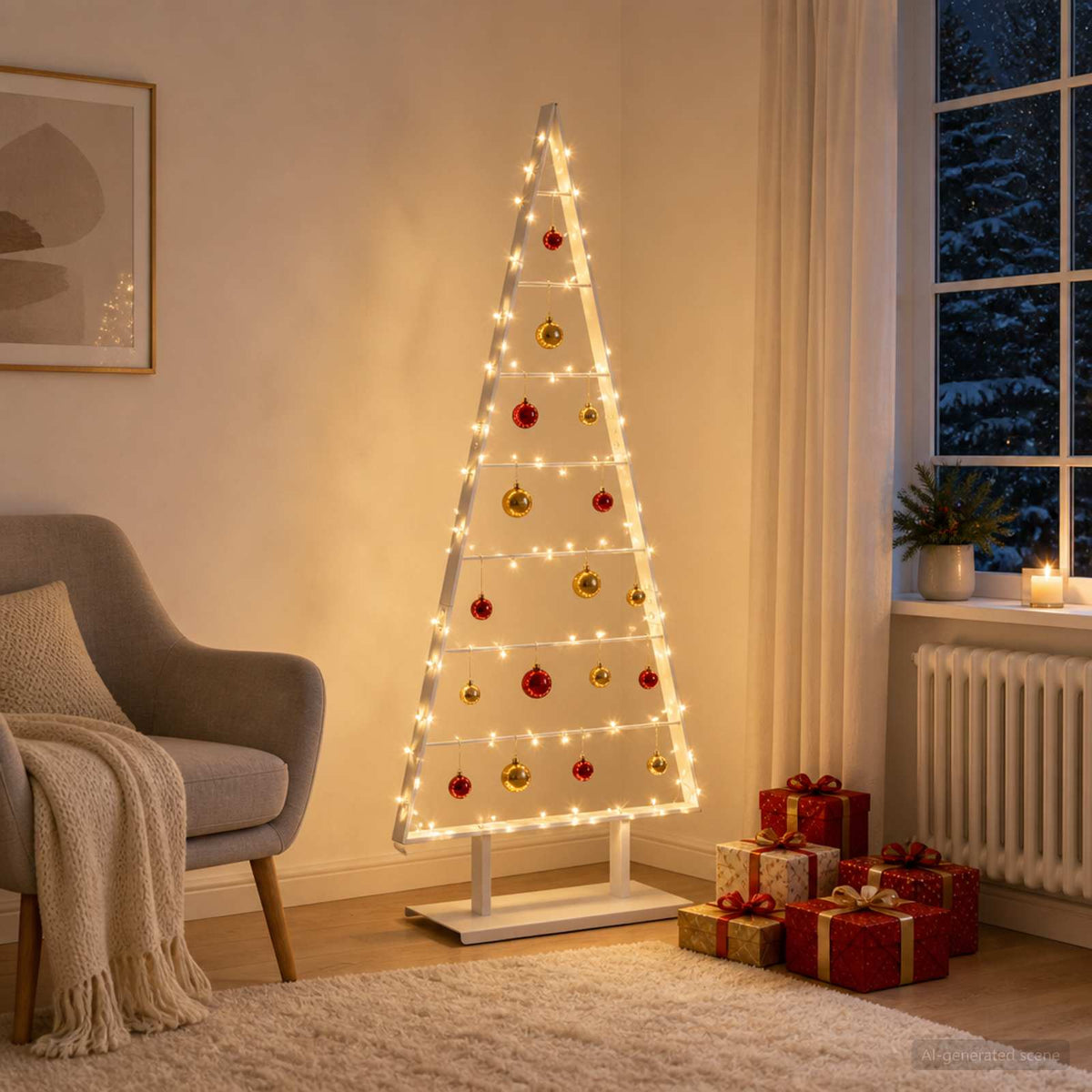 Metal Christmas Tree with Stand KUOPIO 150 cm Steel White