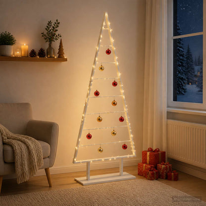 Metal Christmas Tree with Stand KUOPIO 180 cm Steel White