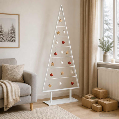 Metal Christmas Tree with Stand KUOPIO 180 cm Steel White