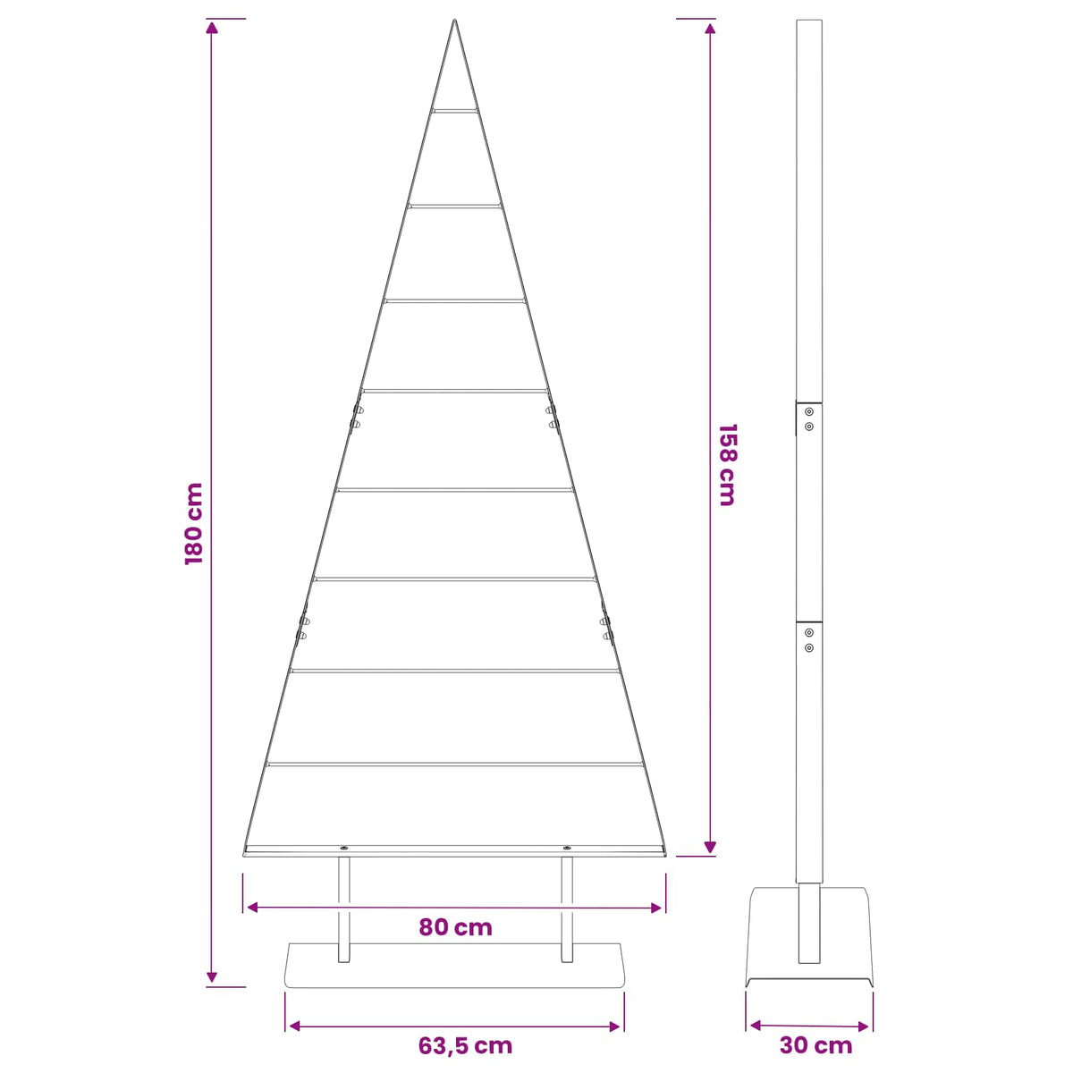 Metal Christmas Tree with Stand KUOPIO 180 cm Steel White