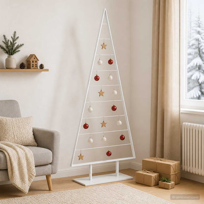 Metal Christmas Tree with Stand KUOPIO 210 cm Steel White