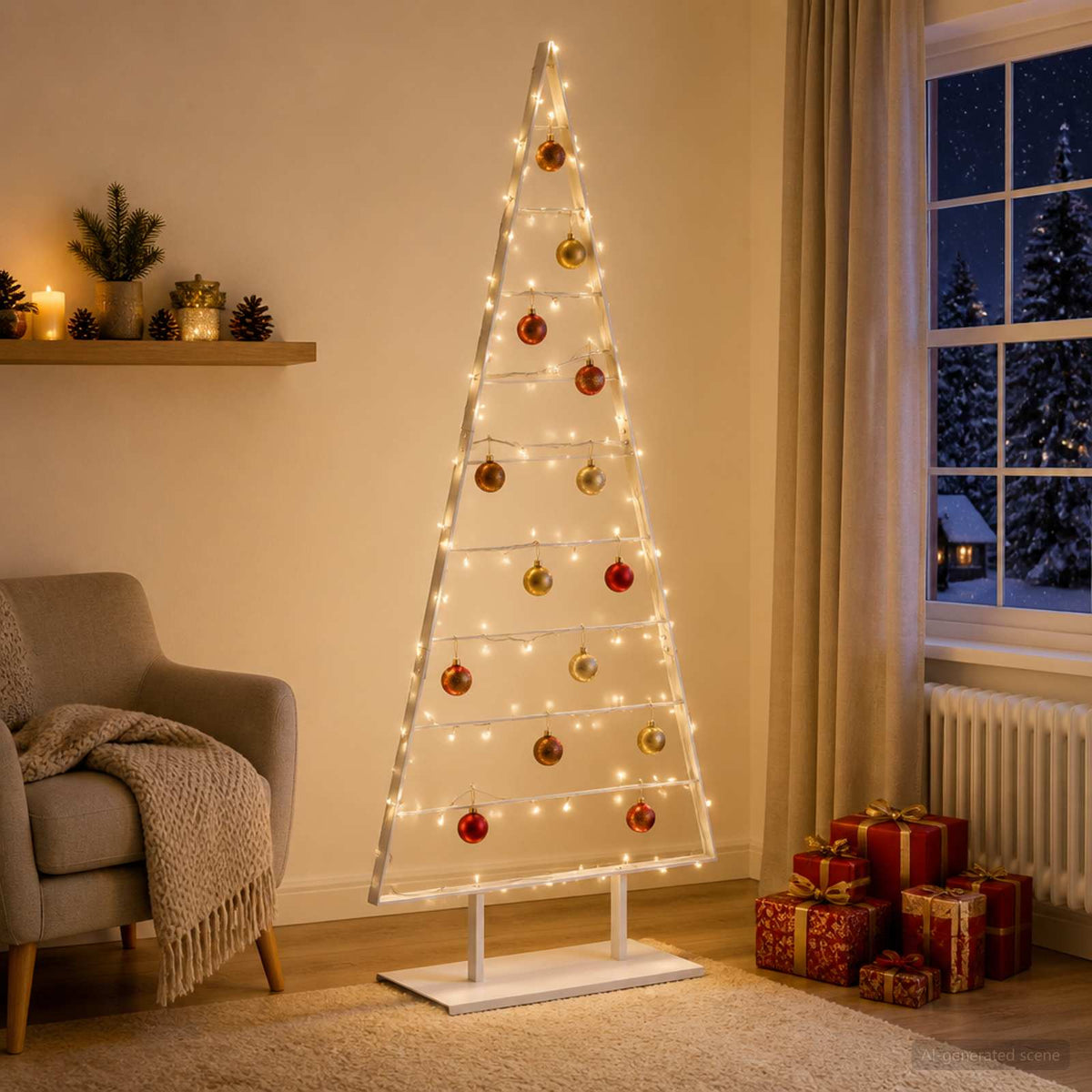 Metal Christmas Tree with Stand KUOPIO 210 cm Steel White