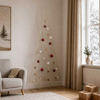 Metal Christmas Tree KUOPIO 210 cm Steel Gold