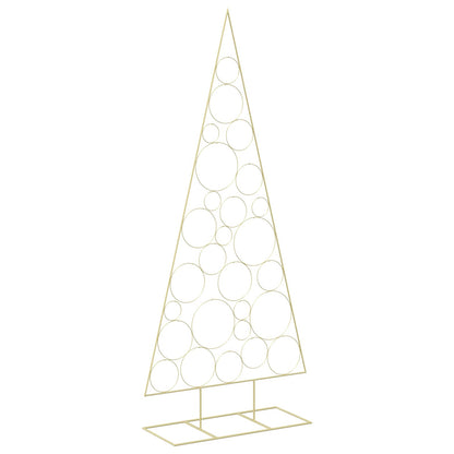 Metal Christmas Tree with Circle Stand KUOPIO 210 cm Steel Gold