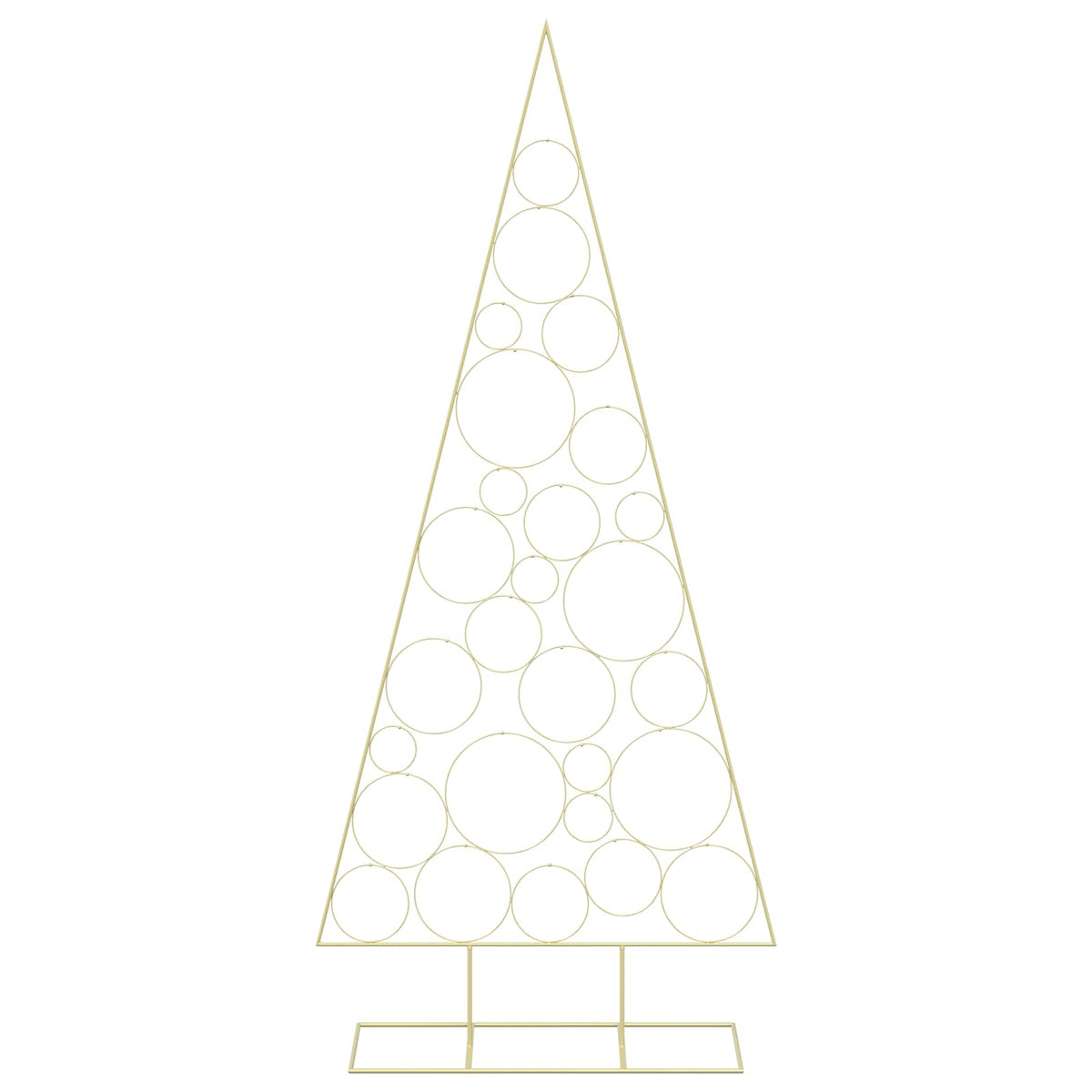 Metal Christmas Tree with Circle Stand KUOPIO 210 cm Steel Gold