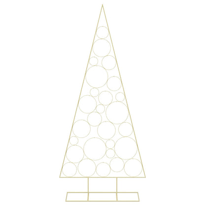 Metal Christmas Tree with Circle Stand KUOPIO 210 cm Steel Gold