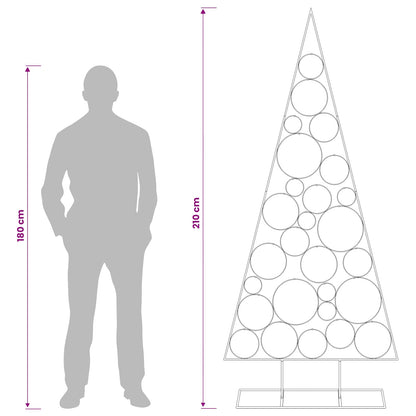 Metal Christmas Tree with Circle Stand KUOPIO 210 cm Steel Gold