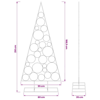Metal Christmas Tree with Circle Stand KUOPIO 210 cm Steel Gold
