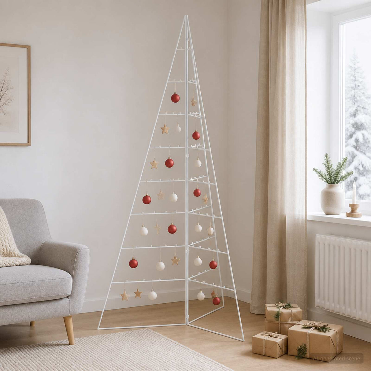 Metal Christmas Tree KUOPIO 180 cm Steel White