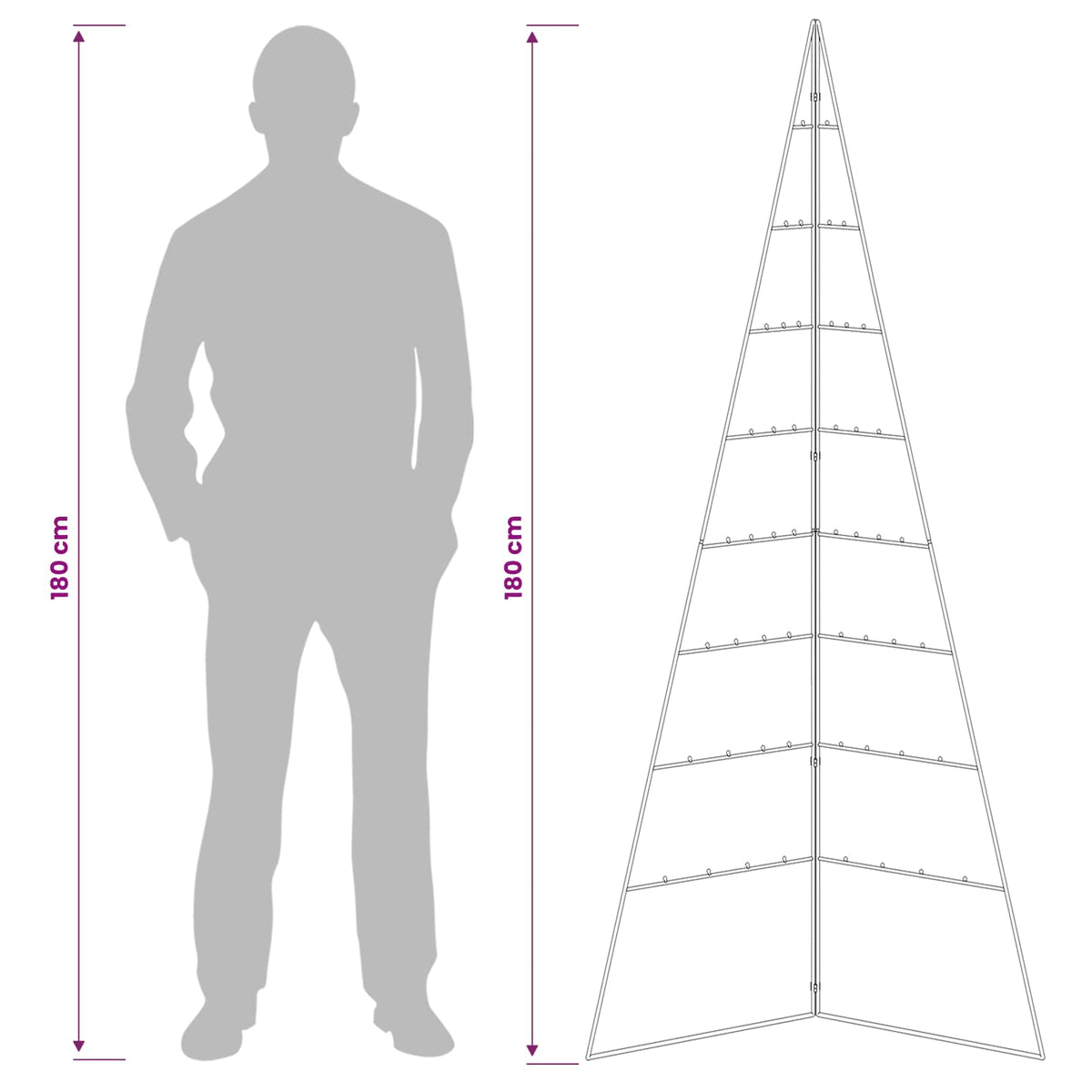 Metal Christmas Tree KUOPIO 180 cm Steel White