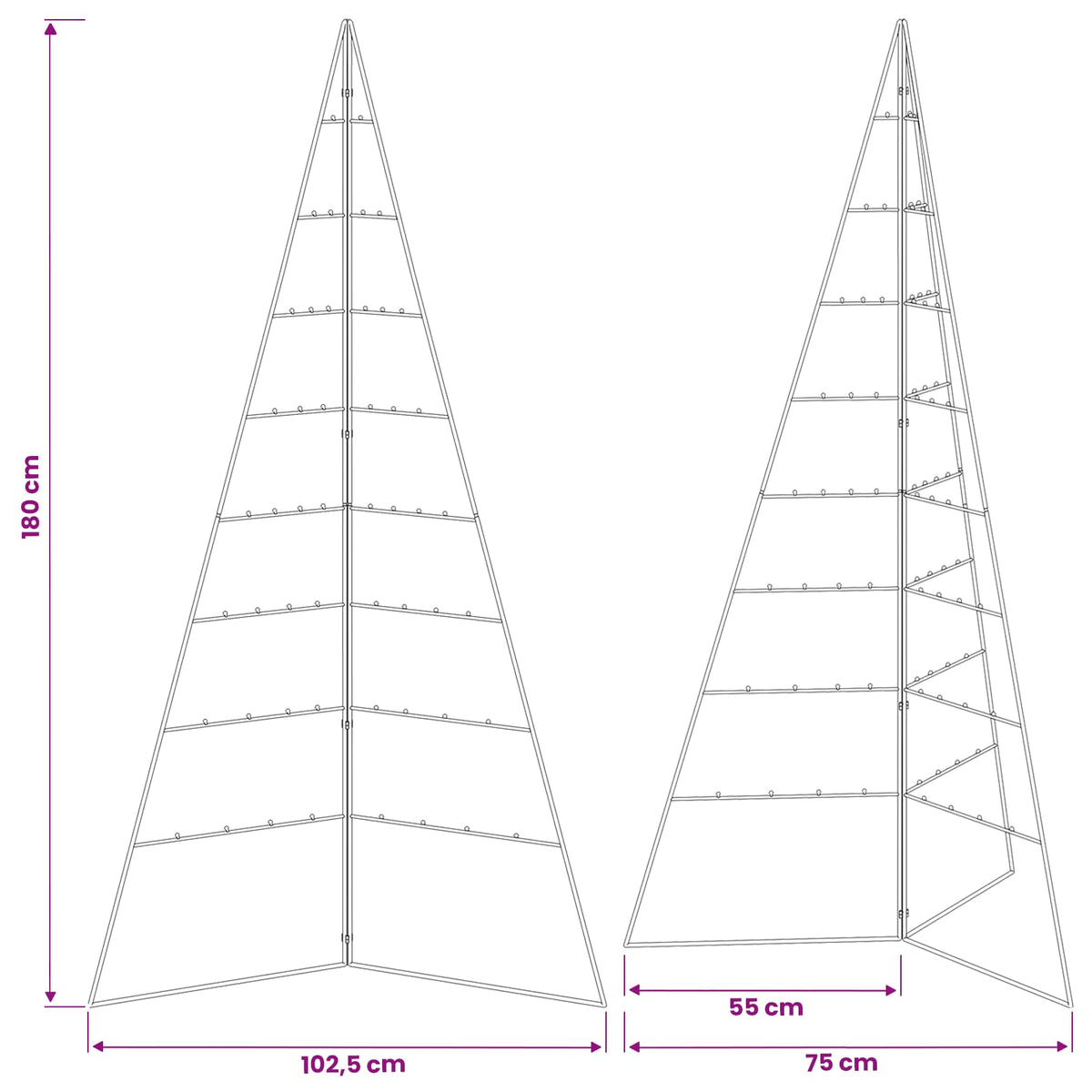 Metal Christmas Tree KUOPIO 180 cm Steel White