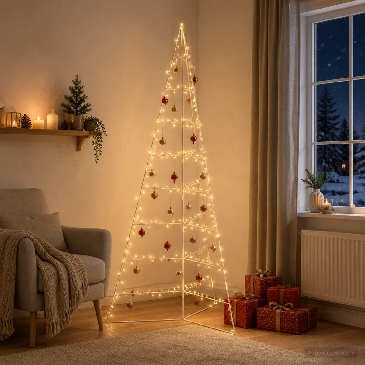 Metal Christmas Tree KUOPIO 210 cm Steel White