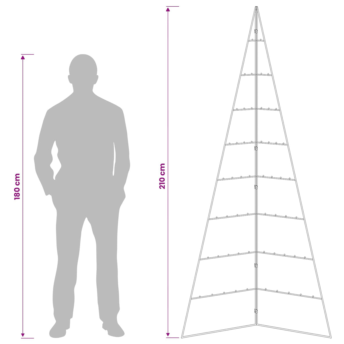 Metal Christmas Tree KUOPIO 210 cm Steel White