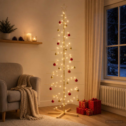 Metal Christmas Tree with Stand KUOPIO 210 cm Steel Gold