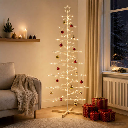 Metal Christmas Tree with Stand KUOPIO 210 cm Steel White