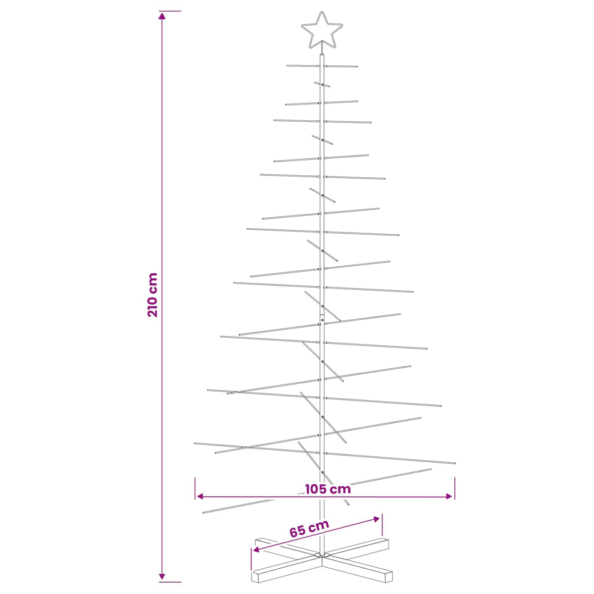 Metal Christmas Tree with Stand KUOPIO 210 cm Steel White