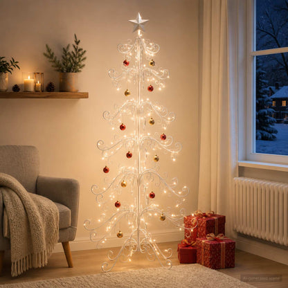 Metal Christmas Tree KUOPIO 180 cm Steel White