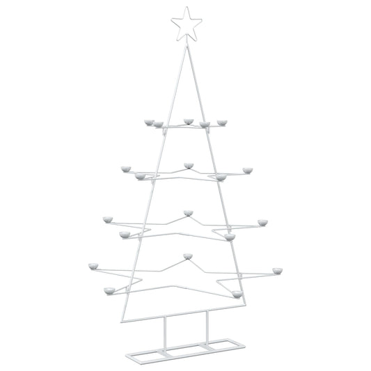 Metal Christmas Tree with Holder KUOPIO 140 cm Steel White