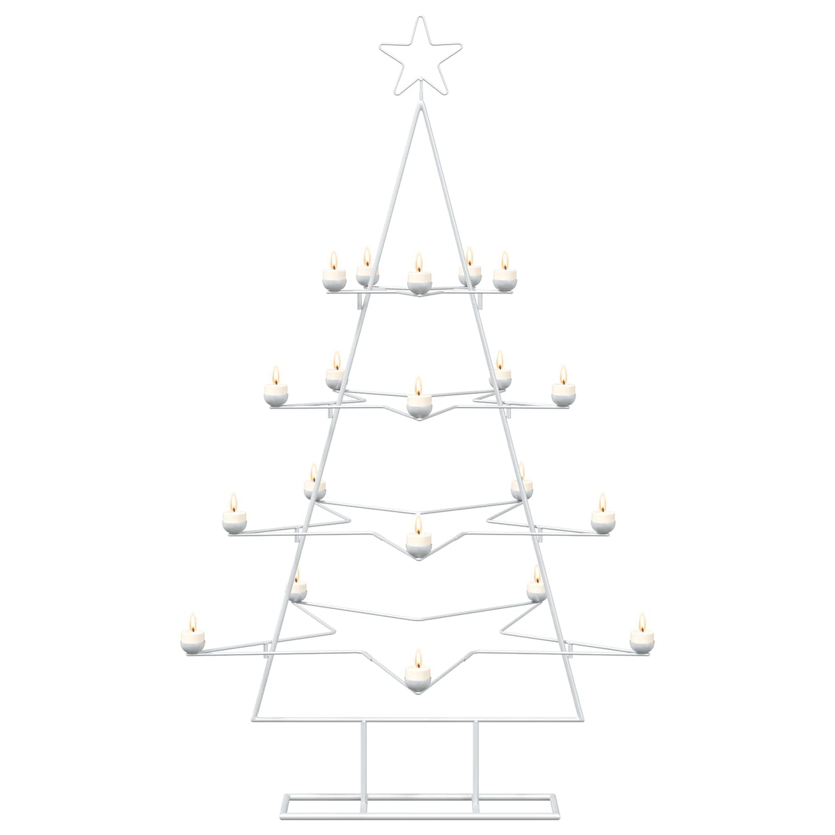Metal Christmas Tree with Holder KUOPIO 140 cm Steel White