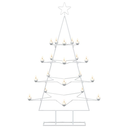 Metal Christmas Tree with Holder KUOPIO 140 cm Steel White