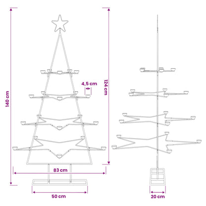 Metal Christmas Tree with Holder KUOPIO 140 cm Steel White