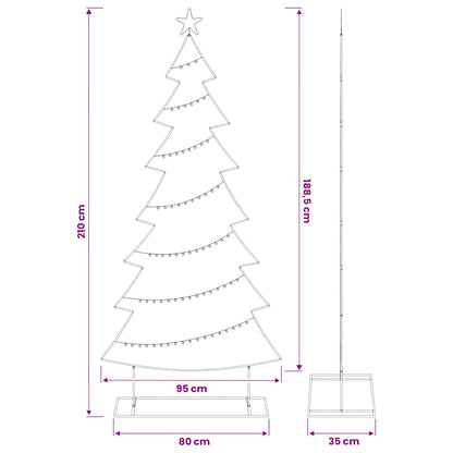Metal Christmas Tree with Stand KUOPIO 210 cm Steel Gold