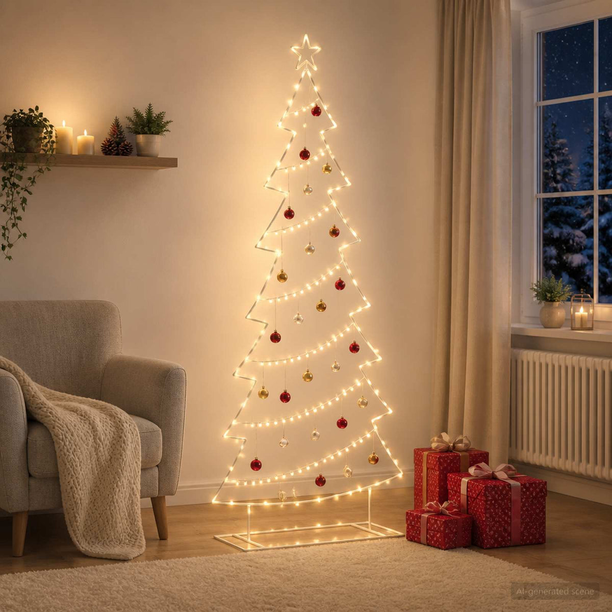Metal Christmas Tree with Stand KUOPIO 210 cm Steel White