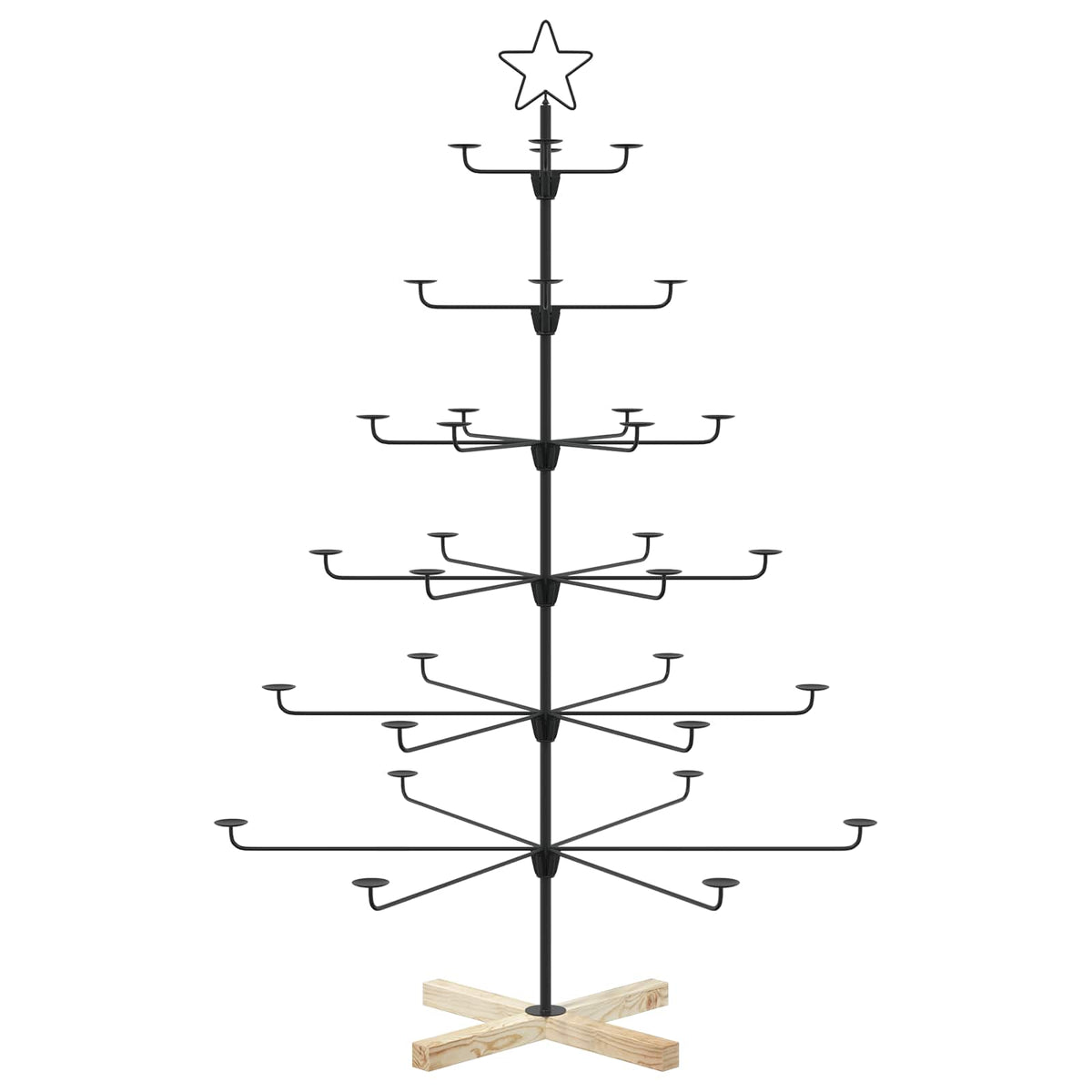Metal Christmas Tree with Holder KUOPIO 150 cm Steel Black